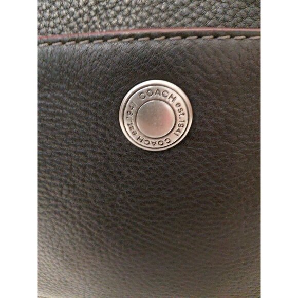 Coach Chelsea Black Pebbled Leather Zipper Hobo Shoulder Handbag 8E98 - Picture 8 of 13